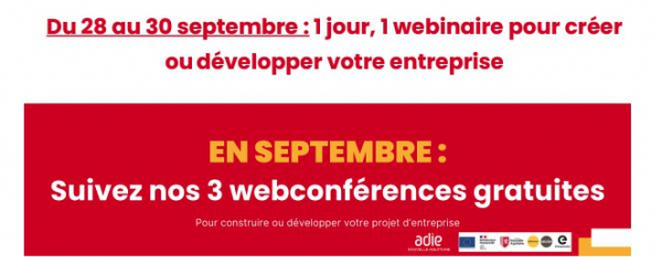 1 jour,1 webinaire pour créer ton entreprise
