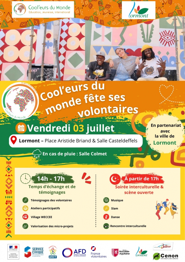 Cool’eurs du Monde fête ses volontaires - Rendez-vous le 3 juillet à Lormont !
