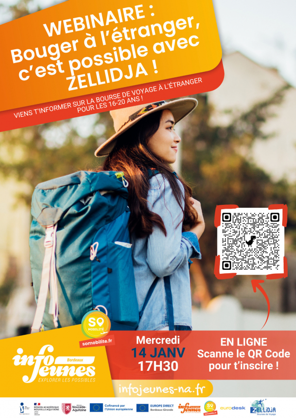 Webinaire : Bouger à l'étranger, c'est possible avec la bourse de voyage Zellidja !